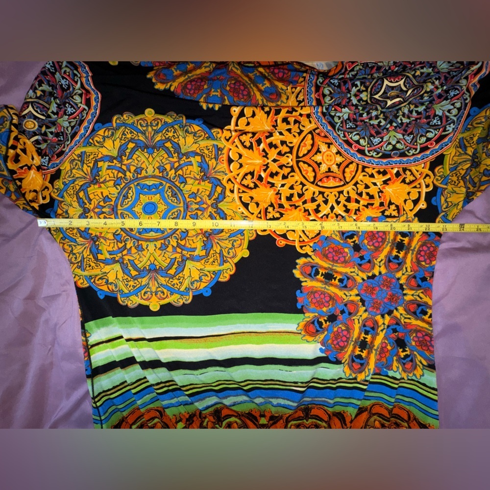 Eva Varro Colorful Boho Print Tie Waist Dress – Size L - Picture 3 of 11